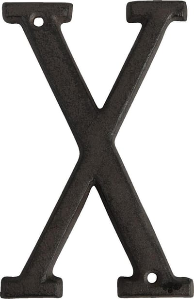 Clayre & Eef IJzeren Letter X 13 cm Bruin IJzer