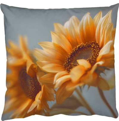 Sierkussens - Kussentjes Woonkamer - 50x50 cm - Zonnebloemen - Geel - Wazig
