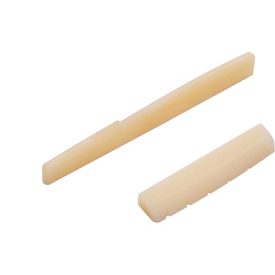 Gitaarzadel en moer van echt botmateriaal, 2 stuks voor akoestische gitaar met 6 snaren Camel Bone