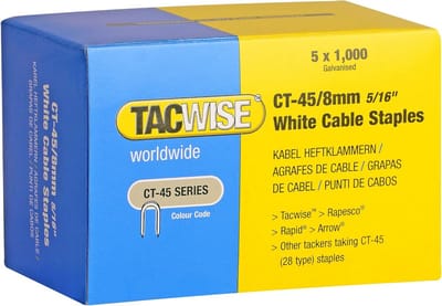Kabel nieten - U nietjes - Kabels vastzetten - Dunne draad - 8 mm - Wit