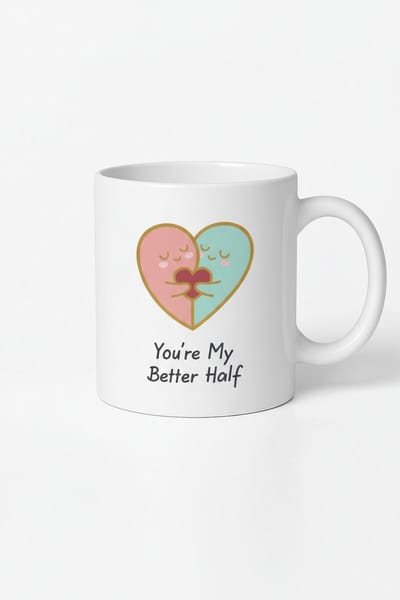 Mok You're My Better Half - Liefdevol Hartjes Design | Romantisch Cadeau Partner