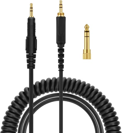 kwmobile vervangende koptelefoonkabel 3,5mm jack - geschikt voor AudioTechnica ATH-M50X / M40X / M60X / M70X - 100 - In zwart