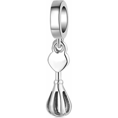 925 Sterling Zilver Pannenkoekschep Klopper Spatel Hangers Charms Passend op Originele Designer Bedelarmband Sieraden Maken white
