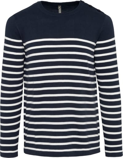 Kariban Gestreepte herentrui K989 - Striped Navy / Off White - 3XL