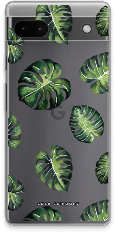 Case Company® - Hoesje geschikt voor Google Pixel 6a hoesje - Tropische bladeren - Soft Cover Telefoonhoesje - Bescherming aan alle Kanten en Schermrand