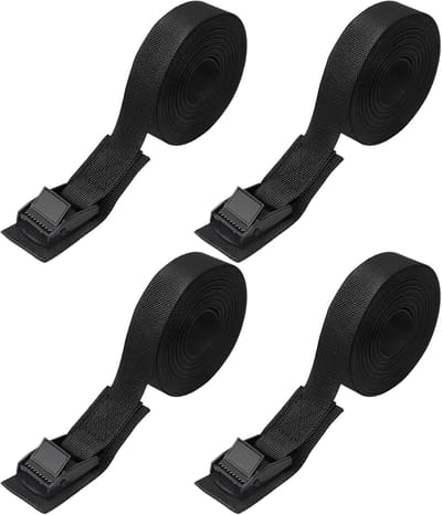 Spanbanden voor fietsendrager, 4 stuks, kort, 40 cm x 20 mm, 200 kg belastbaarheid, met klemslot, reserveonderdelen voor fiets, e-bike, kajak, dakdrager