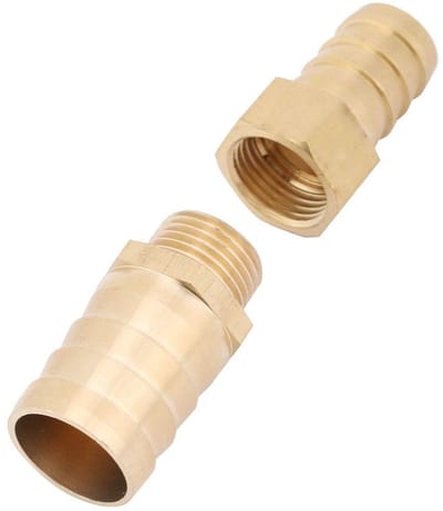 Messing Barb Reducer Fitting voor Slangen en Buizen - Verbinder en Adapter (19-25mm) voor Water- en Luchtleidingen