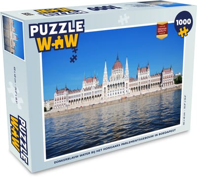 Puzzel Donkerblauw water bij het Hongaars parlementsgebouw in Boedapest - Legpuzzel - Puzzel 1000 stukjes volwassenen