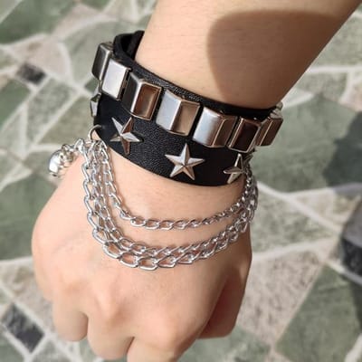 Zwarte leren polsband armband manchet Goth Gothic Bar Punk armbanden Dames Heren armbanden kunnen worden aangepast Sieraden black