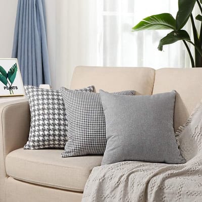 Bankkussenhoezen - mediterraan design levendige kleuren ikat-patroon - decoratieve kussenhoezen bohemian stijl casual en modern - kussenhoezen 40x60 cm - lichtblauw voordeelset van 2