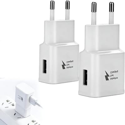 Set van 2 Snelle USB Opladers, Power Adapter, Vervangende Lader voor Smartphones en Tablets zoals Galaxy S8, S9, S10, S20 en meer