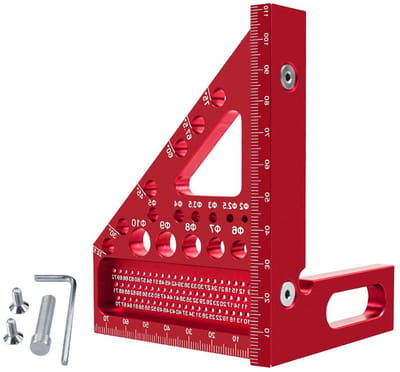 3D Hoekmeetgereedschap voor Houtbewerking - Multifunctionele Maatregel voor 22.5°-90° Hoeken, Aluminium Legering voor Nauwkeurige Tekeningen en Projecten