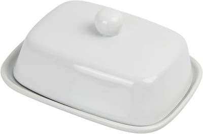 Ceramische Botervloot met Deksel en Handvat, Ideaal voor Koelkast en Tafeldecoratie, 16.2 x 13 x 8 cm, Perfect voor Vers Boter en Kaas