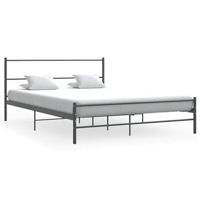 vidaXL - Bedframe - zonder - matras - metaal - grijs - 140x200 - cm