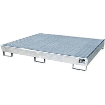 Bauer RW-GR 1800 PE legbordgoot, met PE inzet, met rooster, L 1765 x B 1315 x H 255 mm, thermisch verzinkt