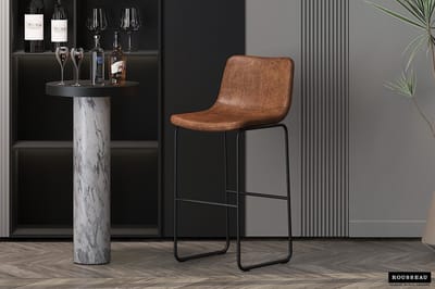Barkruk 'Mancia' PU Cognac (2 stuks)