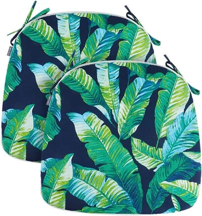 Stoelkussens Set - Zitkussens Buiten - Comfortabel Zitten - Waterafstotend Design - 40x43cm Set 2 - Groene Bladeren