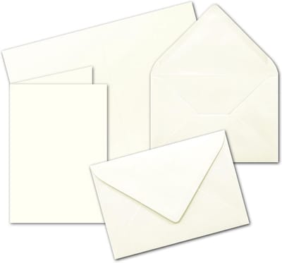 50 Stuks Blanco Vouwkaarten DIN B6 Natuurwit met Enveloppen voor Uitnodigingen en Kaarten