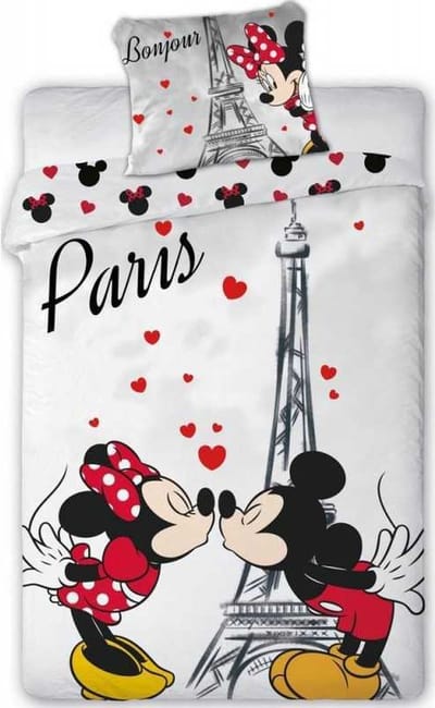 Disney - Minnie Mouse - Mickey Mouse - Dekbedovertrek - 140x200Cm - 100% Katoen.