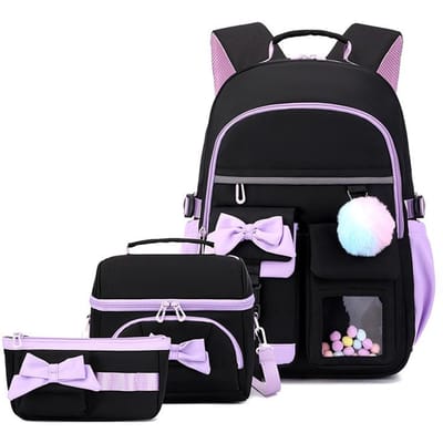 3 stuks/set Schoolrugzak voor Meisjes Basisschool Middelbare School Tassen Boekentas Lunchtas Etui set kinderrugzak met veel vakken