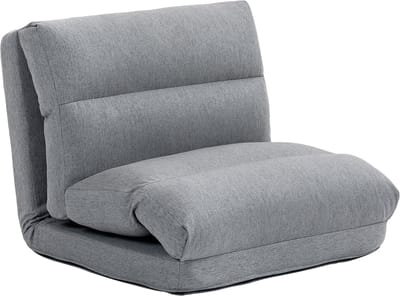 HOMCOM - Vloerstoel - Inklapbaar - Polyester - Grijs