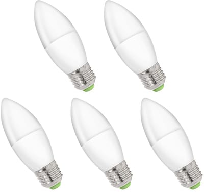 Spectrum LED Kaarslamp E27 6W - 230V - 560 Lumen - 6000K Koud wit - Helder daglicht - Energiezuinig - 5 stuks