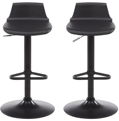 Vente-unique Set van 2 barkrukken CALAS - Polypropyleen - Zwart L 45 cm x H 95 cm x D 45 cm