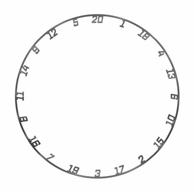 KOTO Grey Numberring - Cijferring Dartbord