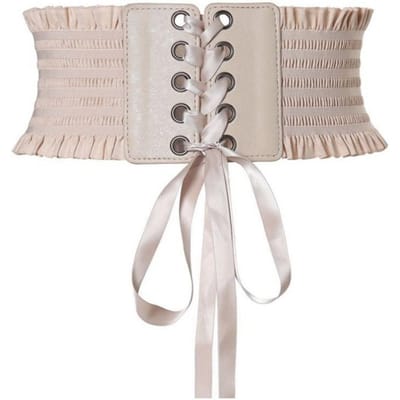 Ceinture Corset Large de Haute Qualité en Cuir PU Ceinture Élastique Décorative DIY Ceintures Élastiques en Soie Pour Jupes Robe Haut Vêtements white