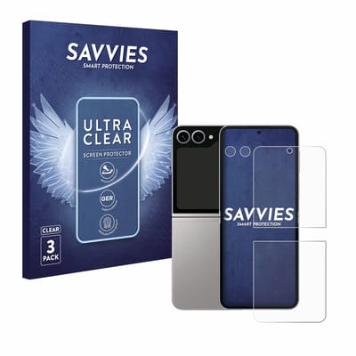 Savvies - Screenprotector voor Samsung Galaxy Z Flip 6 (Voor+Camera) - Folie Beschermfolie transparant 6 Stuks