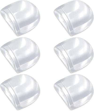 Set van 6 doorzichtige siliconen deurstoppers, zelfklevende vloerdeurstopper zonder boren, geschikt geschikt voor vloeren en parket, onopvallende deurstopper ter bescherming van muren en meubels, deurwig