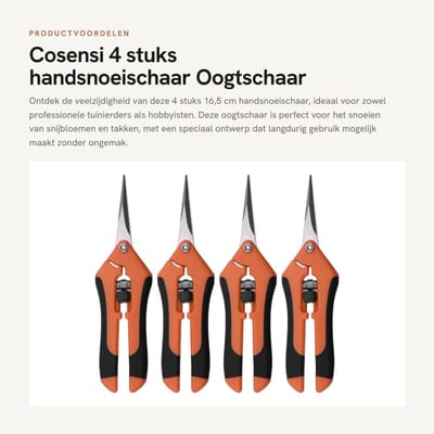 Dailygoods- Handsnoeischaar 16,5 cm - Bloemenschaar - Oogtschaar - Snijbloemen - Takken - Veilig vergrendelingsmechanisme - Snoeischaar