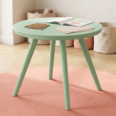 Cheqo® Kindertafel Rond voor Kinderen - Speeltafel van Kunststof - Kleurtafel - Knutseltafel - Tekentafel - Activiteitentafel - voor Kinderkamer en Speelhoek - Pastel Groen - Peuter en Kleuter - Plastic - Slaapkamer - Kindermeubel