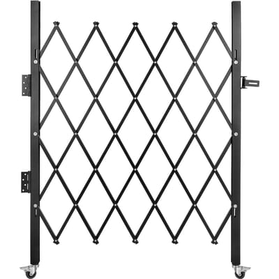 Porte de sécurité pliable simple, 94 × 122 cm(L × H) Porte Pliante, Grille de Sécurité Accordéon en Acier, Grille de Sécurité Extensible Flexible, Roulement à 360°