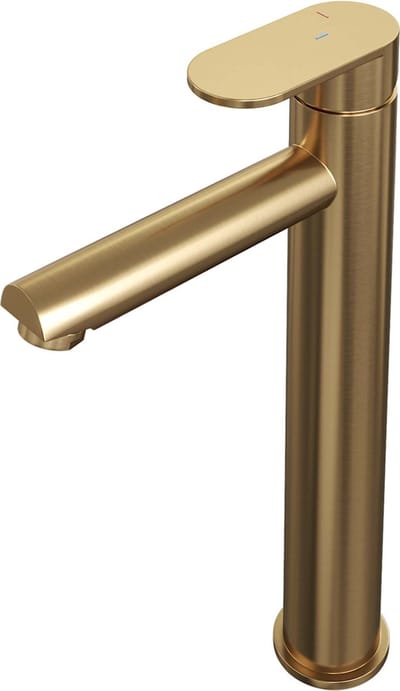 Brauer Gold Edition verhoogde opbouw wastafelmengkraan model C goud geborsteld PVD