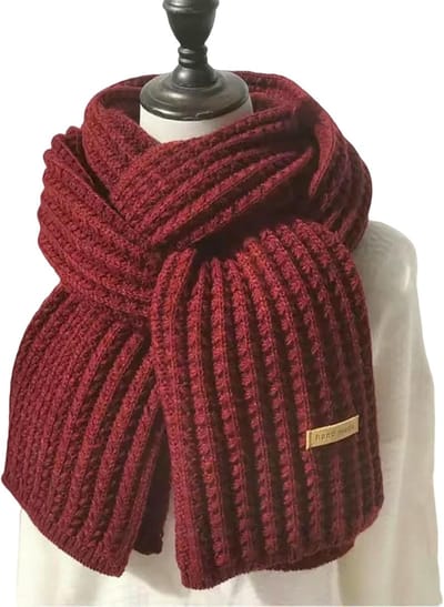 Dikke Sjaal - Gebreide Wrap - Warm Blijven - Gekabeld Breiwerk - A - Rood