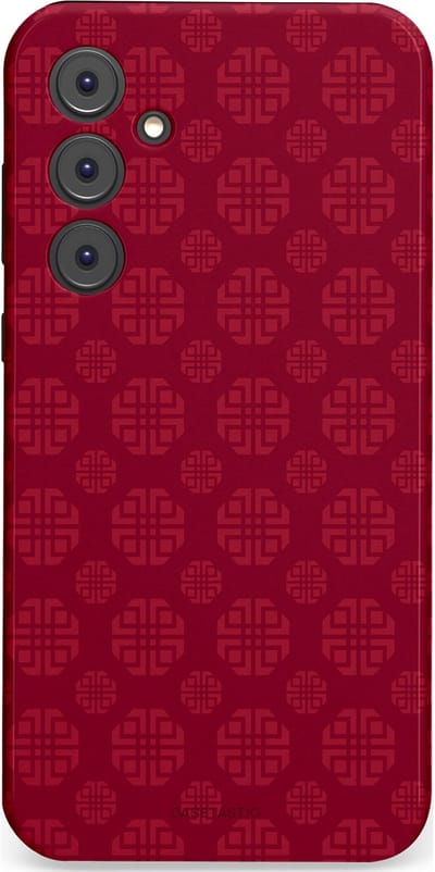 Casetastic Hoesje Geschikt voor Samsung A35 - Stijlvolle Beschermende Duo-layer Case - Oosters Rood