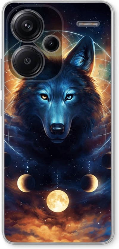 Case Company® - Hoesje geschikt voor Xiaomi Redmi Note 13 Pro plus hoesje - Wolf Dreamcatcher - Soft Cover Telefoonhoesje - Bescherming aan alle Kanten en Schermrand
