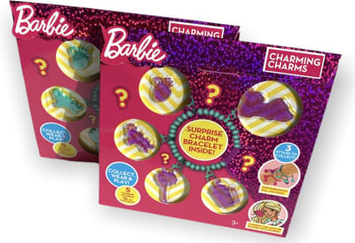 Barbie - Charms- 10 stuks - Paars - Blauw - Set - Armbandje - 2 doosjes