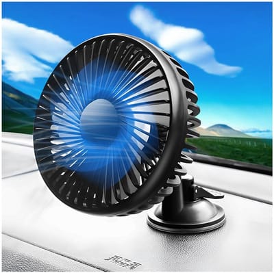 Allecto - Autoventilator - 360 graden rotatie - Zomerventilator - Zwart - USB-ventilator - Voor auto en camper