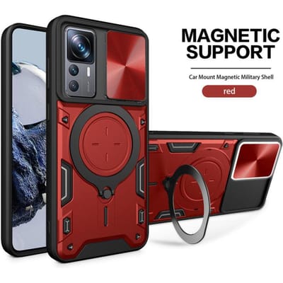 Voor Xiaomi 12T Pro Hoes Schokbestendig Armor Schuif Camera Bescherm Coque Voor Xiaomi Mi12T Mi 12T 12 T Pro Xiaomi12T Ringhouder Cover For Xiaomi 12T