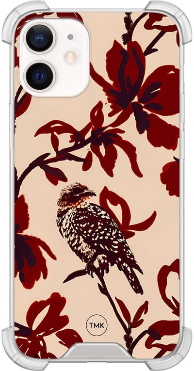 Shockproof hoesje geschikt voor Apple iPhone 12 mini - Bloemenpracht - Schokbestendig - Verhoogde randen - TPU case - Extra Sterke Back Cover - Bloemen - Transparant, Rood