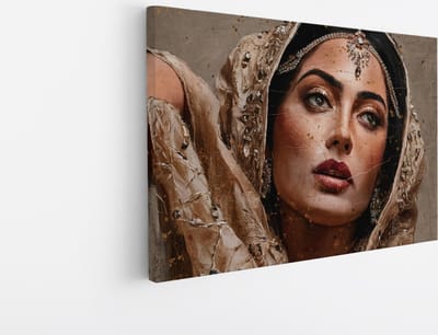 Saammp Canvas Schilderij - Abstract - Arabische Vrouw - 30x20 - Foto op canvas - Wanddecoratie - Muurdecoratie Woonkamer - Slaapkamer decoratie - Canvas Print