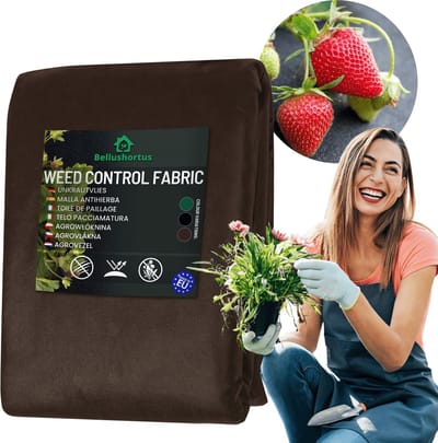 Onkruidvlies Tuinvlies Tegen Onkruid bruin, AGROTEXTIEL 1.6m 150g/m² met UV / 10 meter | Hoge UV-Stabilisatie | Scheurvast tuinvlies tuinfolie mulchvlies afdekvlies wortelblokkering, ademend | Niet-geweven Stof bruin