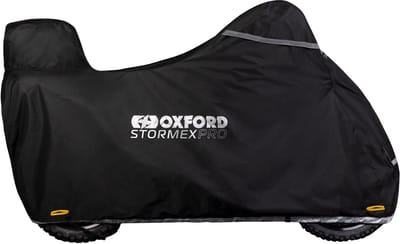 Oxford Stormex-Pro Motorhoes met Koffer - Waterdichte Hoes - dubbel uitgevoerd en dus uniek - Oxford Stormex-Pro Motorhoes met Koffer en opbergtasje - Maat M - (229 x 99 x 125cm)