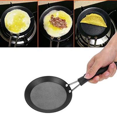 Mini Koekenpan 12 cm voor Eieren en Wokgerechten - Antiaanbaklaag, Zwart