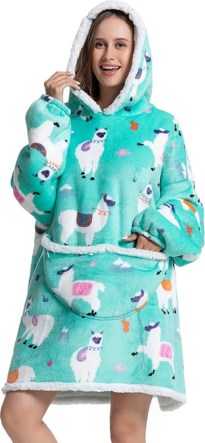 Livano Hoodie Deken Met Mouwen - Plaid - Knuffeldeken - Onesie - Fleece Blanket - Dames - Heren - Kinderen - Extra Zacht & Warm - Alpaca