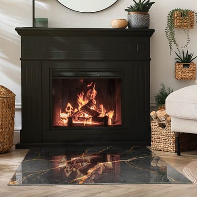Coloray Vloerplaat Houtkachel - Plaat voor Onder Houtkachel - 100 cm x 70 cm - Open Haard Accessoires - Zwart Vloerplaat Kachel - Verwarmingsaccessoires - Plaat onder Houtkachel - Kachel Onderplaat - Vloerplaat Voor Kachel