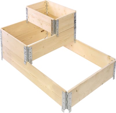 Garronda Kweekbak Palletrand Set - Natuurlijk - Bloemen - Kruiden - Palletframe - Natuurlijke Verhoogde Bloembedden - 60x40x20 cm - GD-BUD-PAL-SET