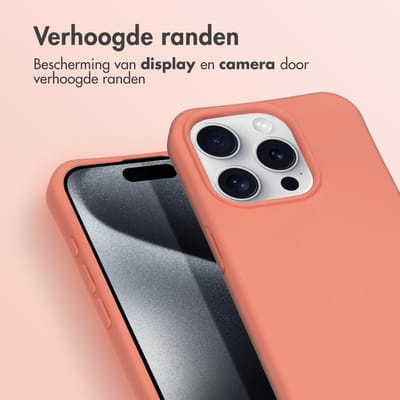 imoshion Hoesje - Geschikt voor Apple iPhone 15 Pro - Color Backcover met afneembaar koord - Peach